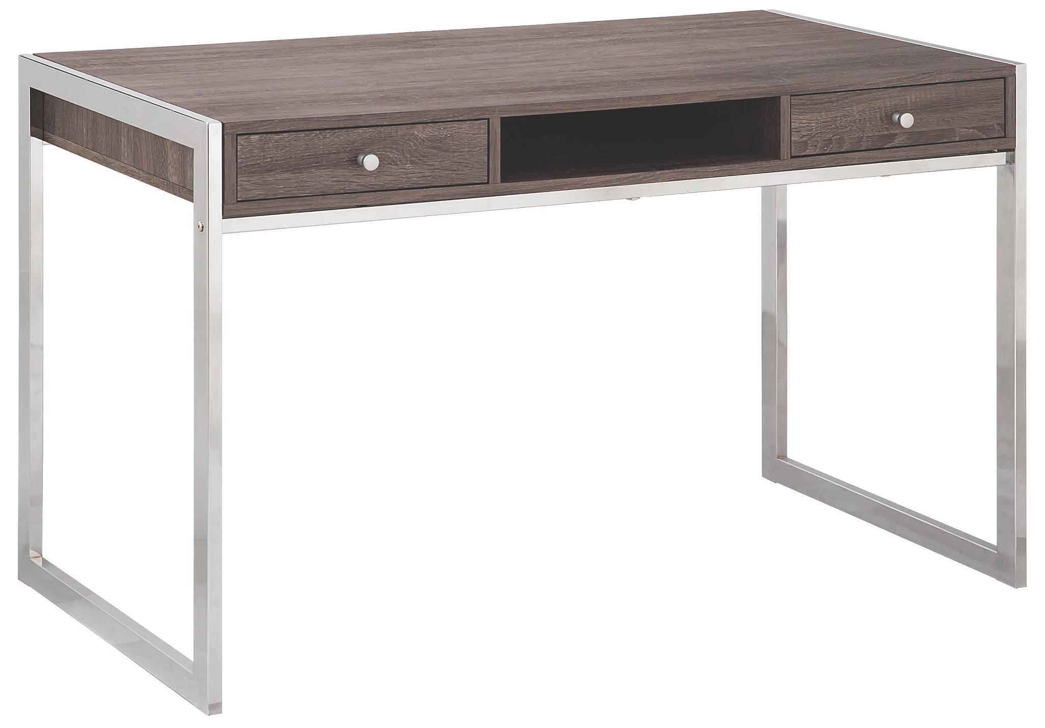 Coaster contemporary desk with store cabinet in white